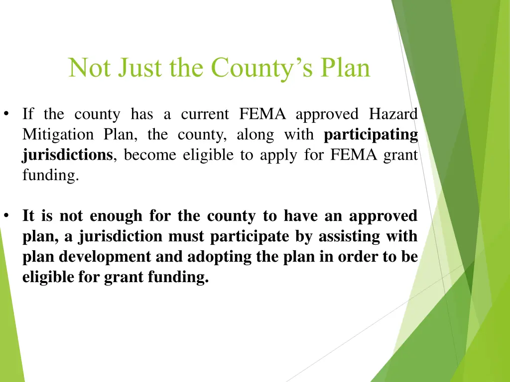 not just the county s plan