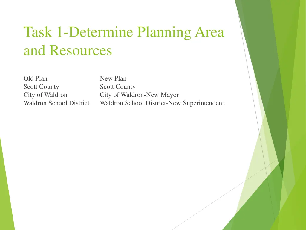 task 1 determine planning area and resources 1