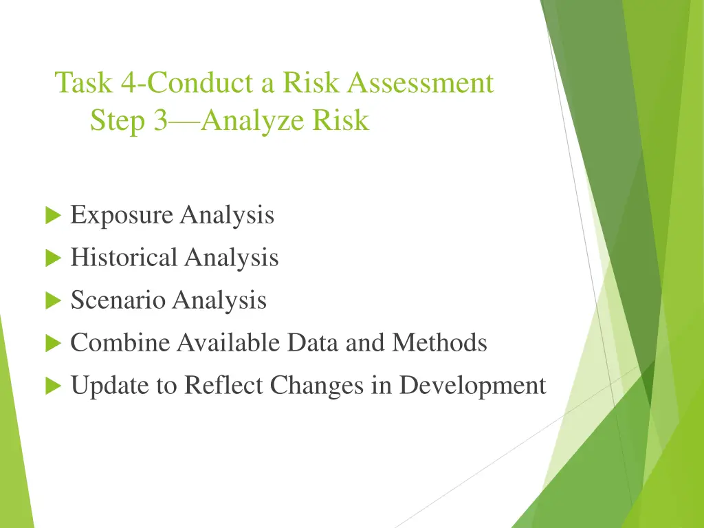 task 4 conduct a risk assessment step 3 analyze