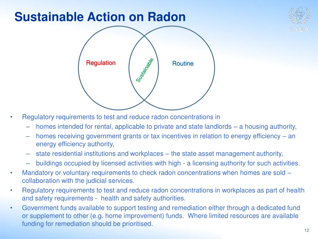 sustainable action on radon