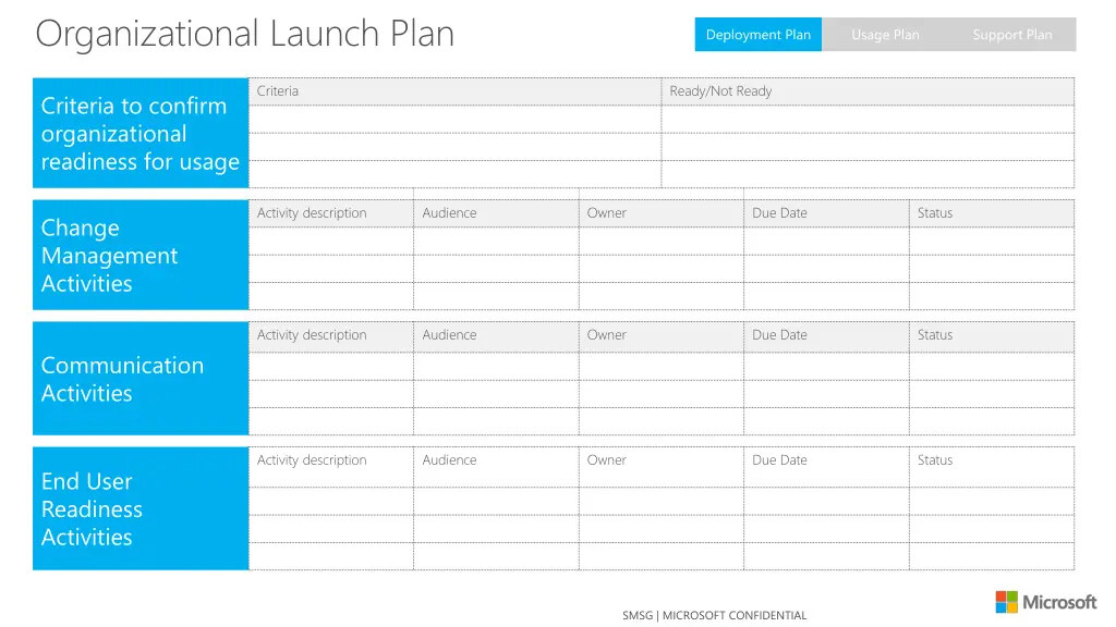 organizational launch plan