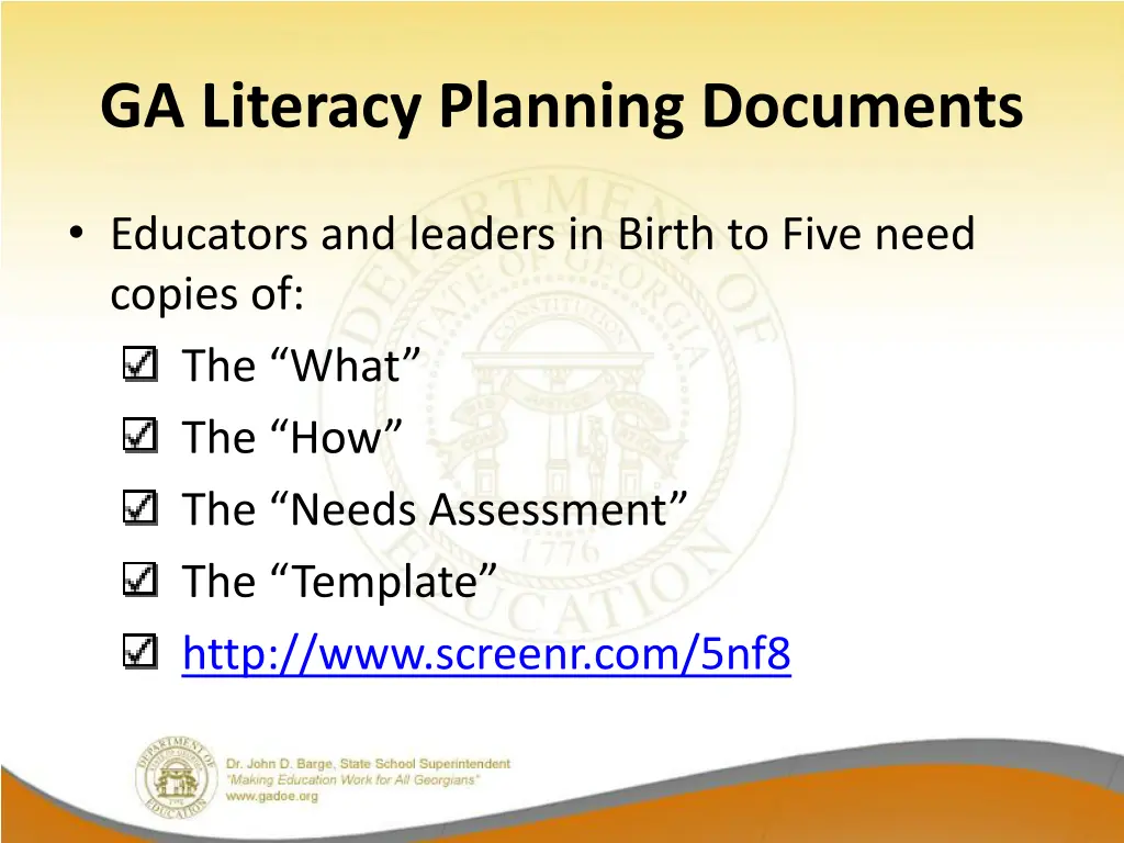 ga literacy planning documents