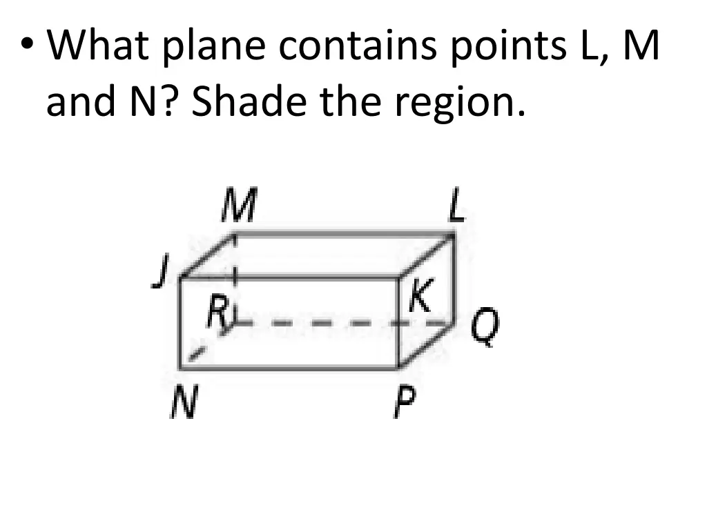 what plane contains points l m and n shade