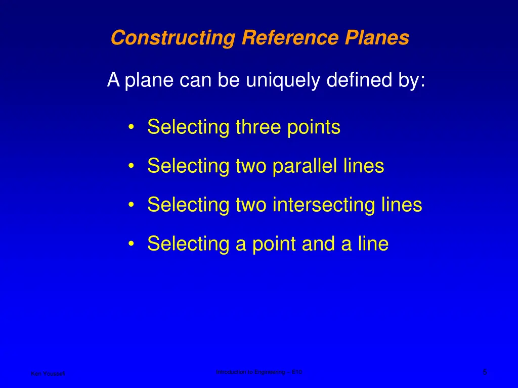 constructing reference planes