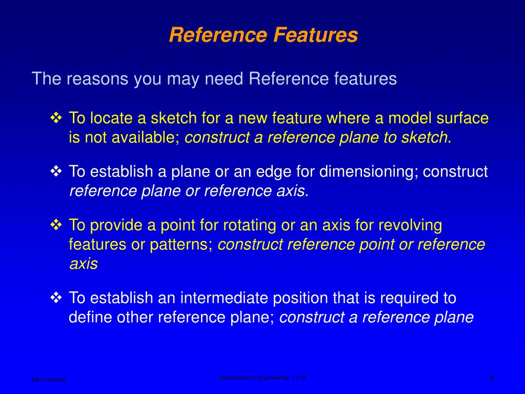 reference features