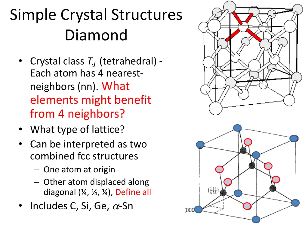 simple crystal structures diamond 2