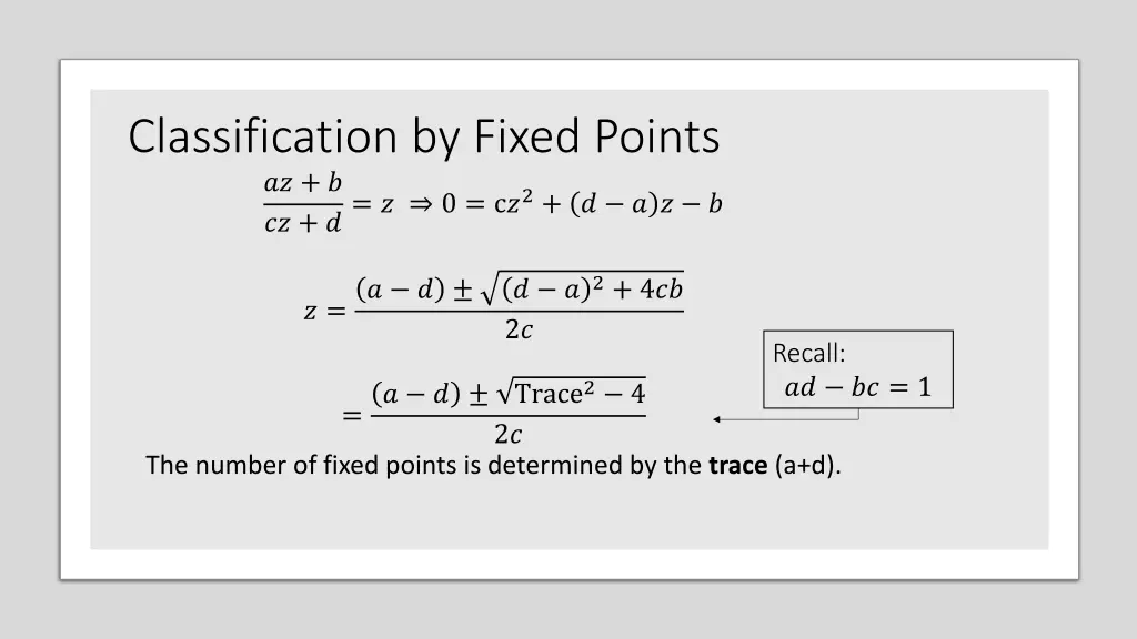 classification by fixed points 0 c 2