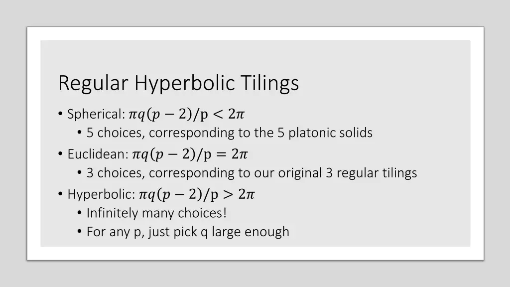 regular hyperbolic tilings