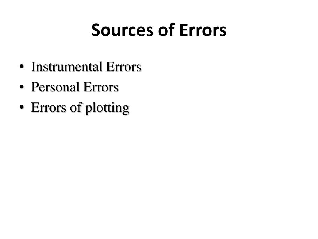 sources of errors