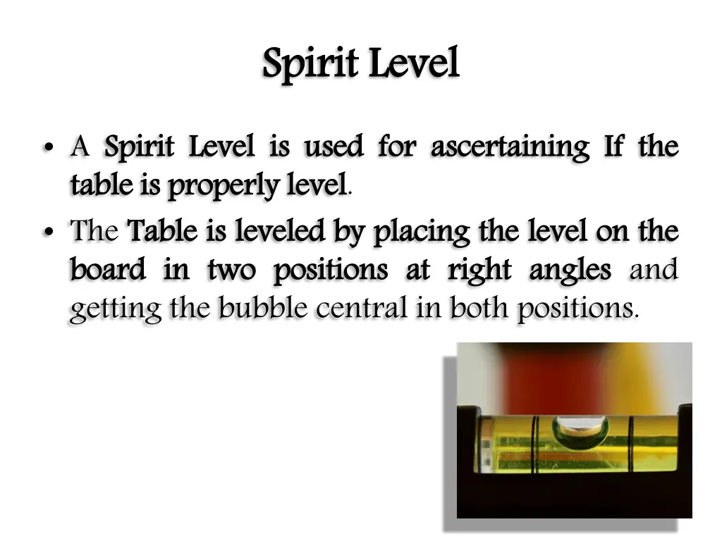 spirit level