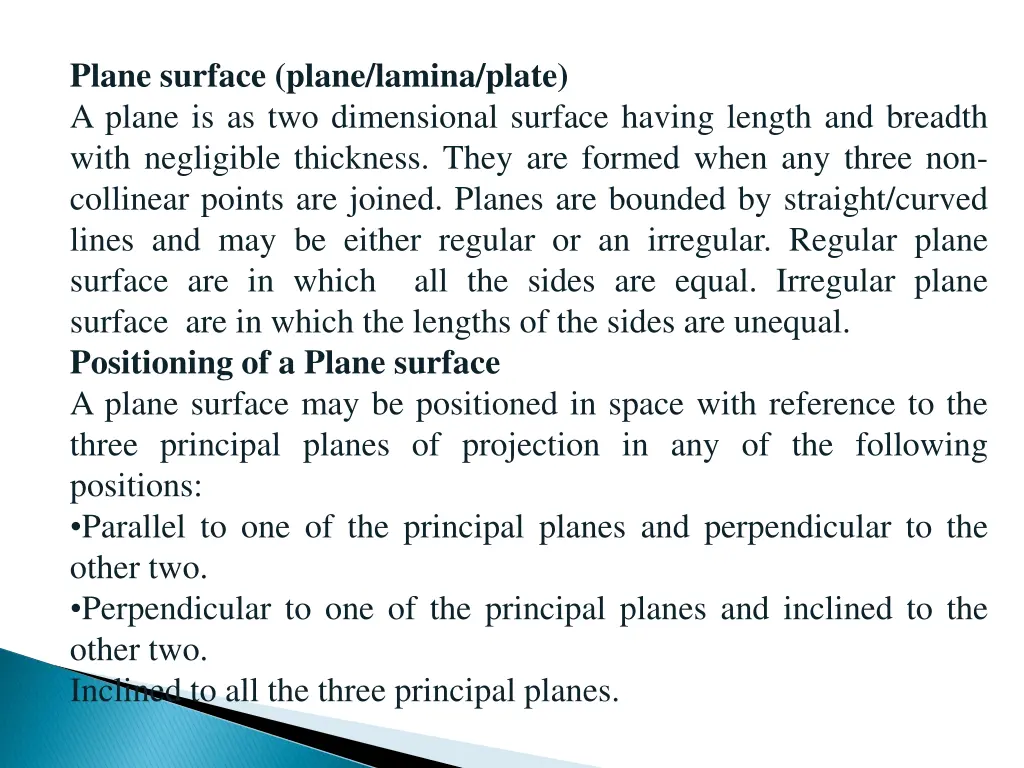 plane surface plane lamina plate a plane