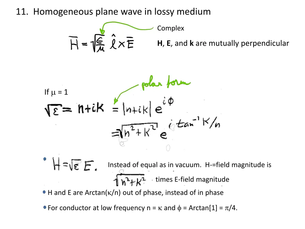 11 homogeneous plane wave in lossy medium