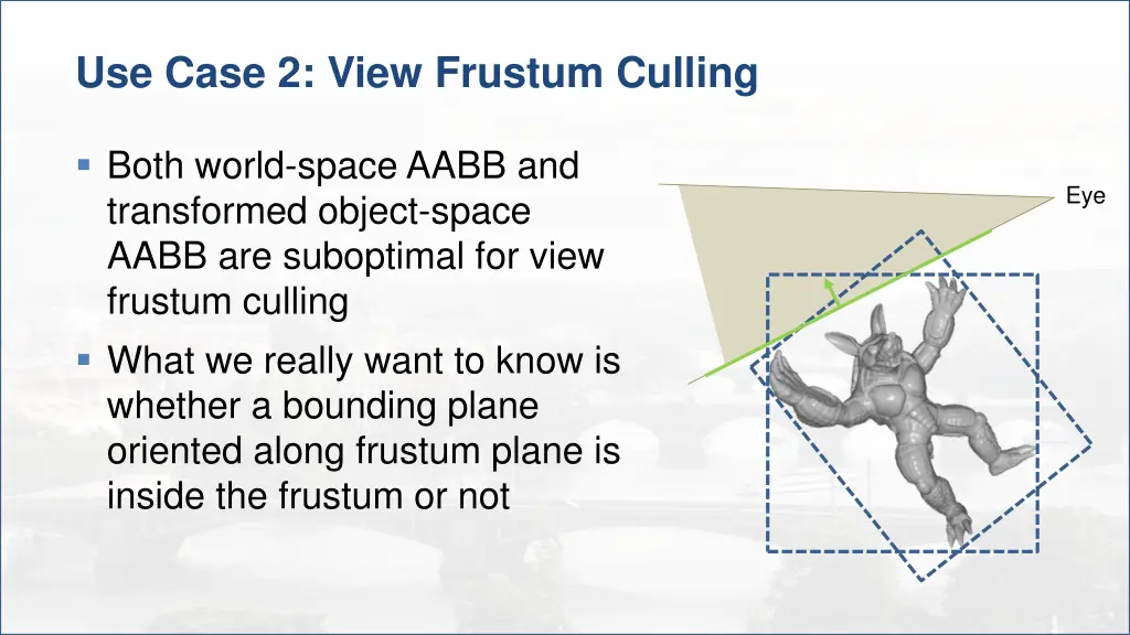 use case 2 view frustum culling