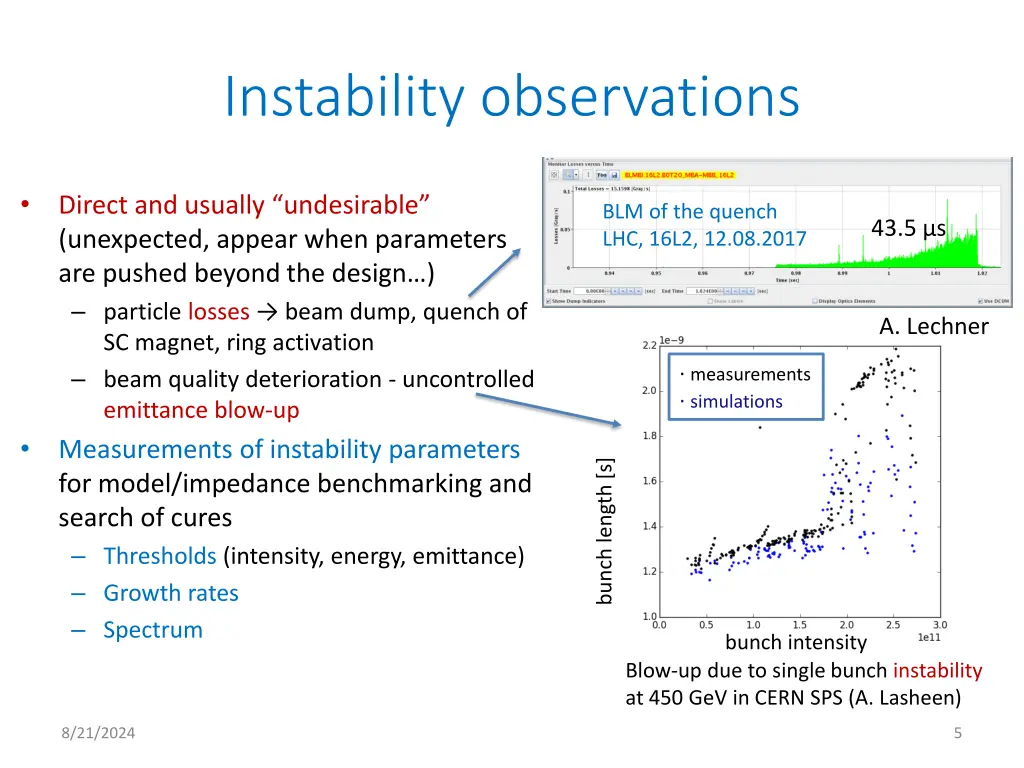 instability observations