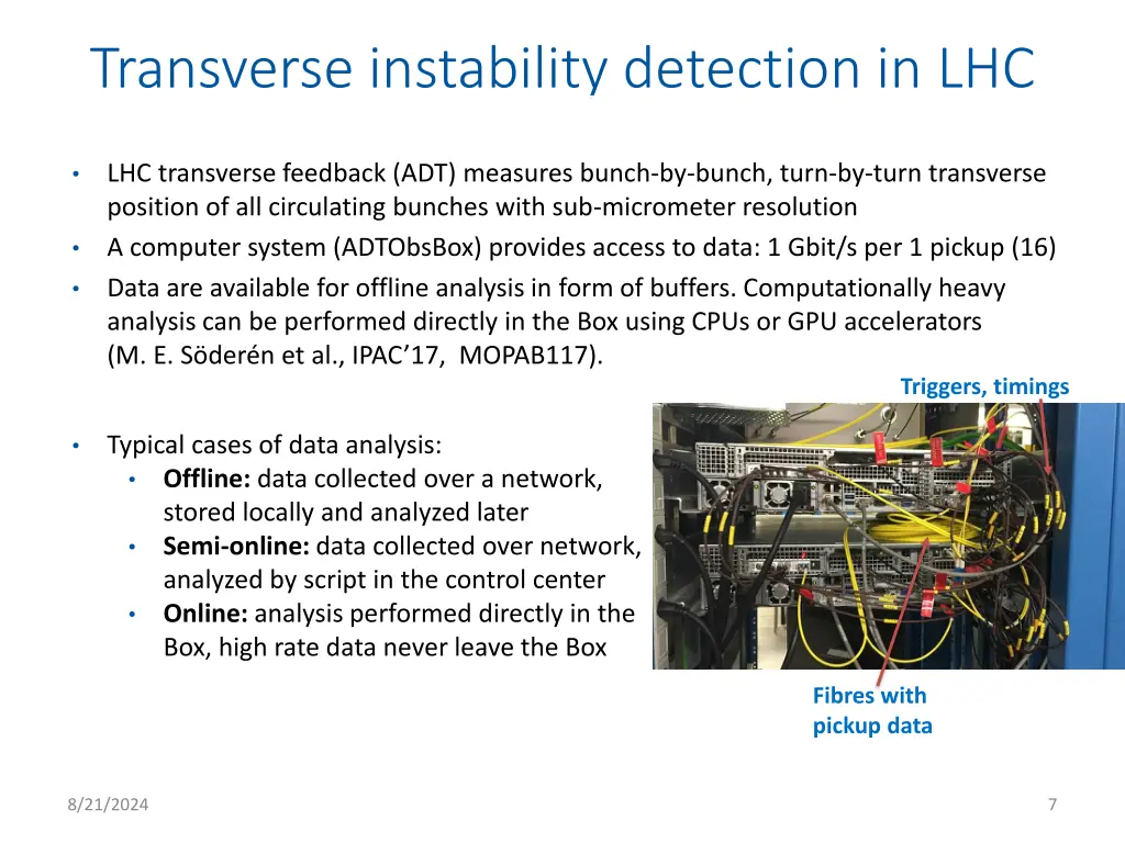 transverse instability detection in lhc