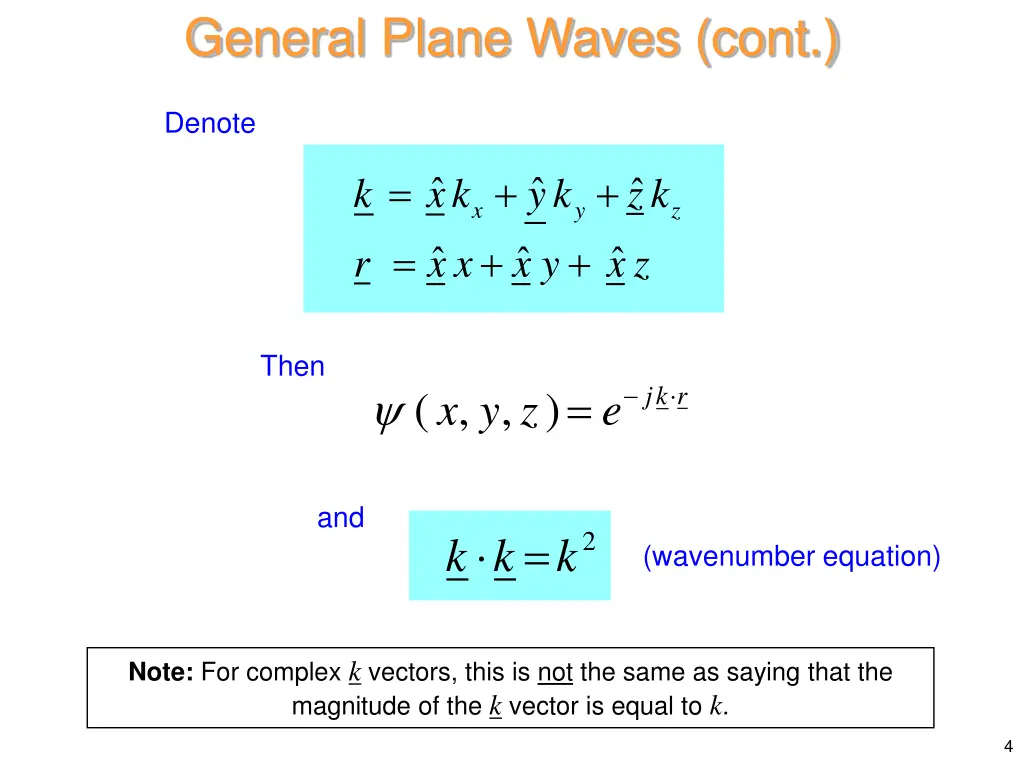 general plane waves cont 1