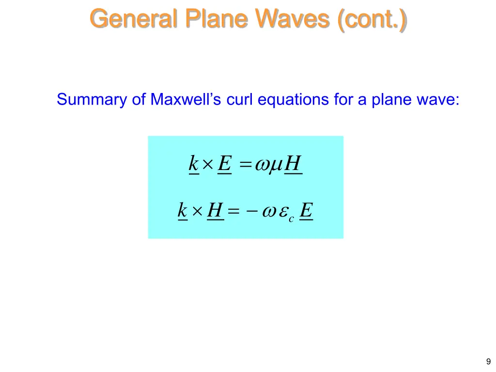 general plane waves cont 6