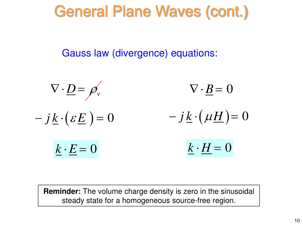 general plane waves cont 7