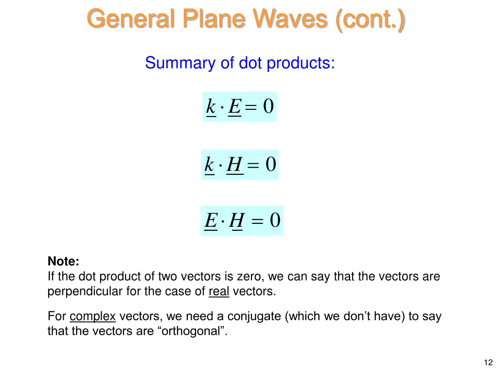 general plane waves cont 9