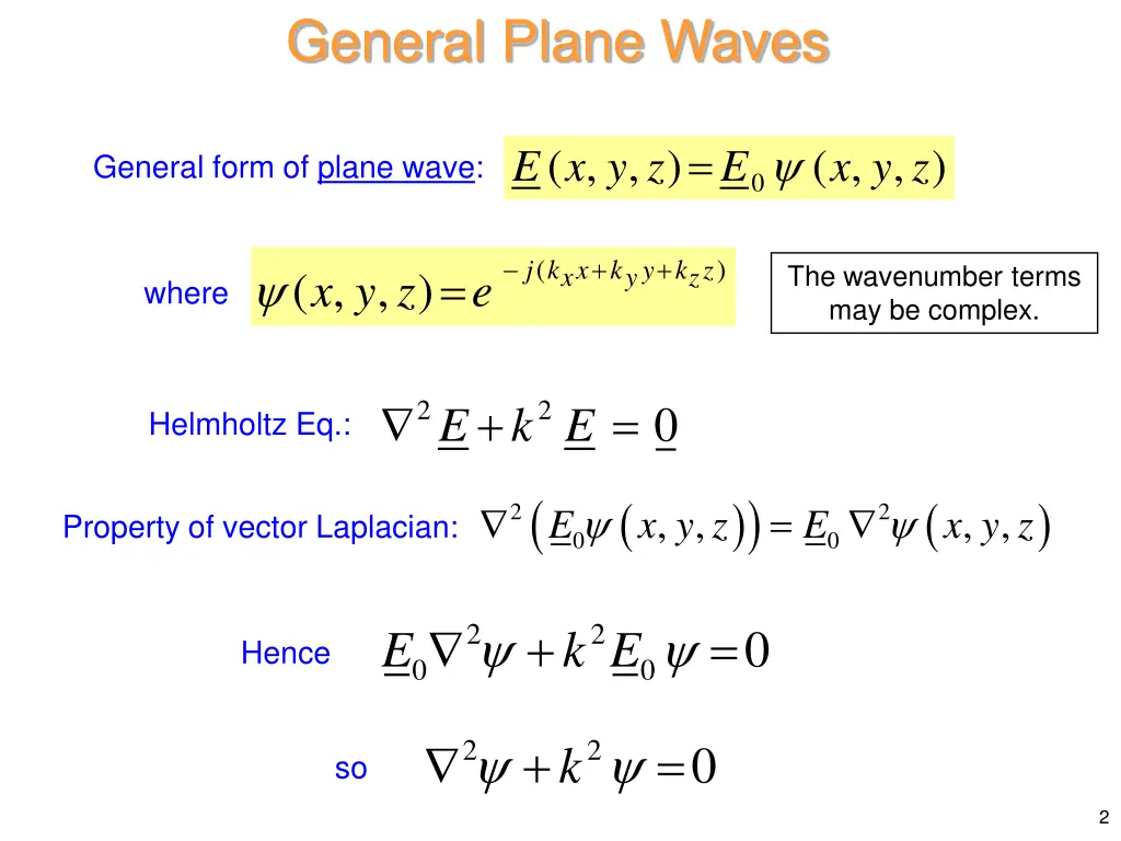 general plane waves