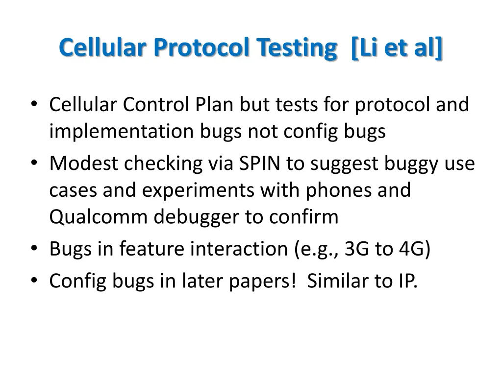 cellular protocol testing li et al