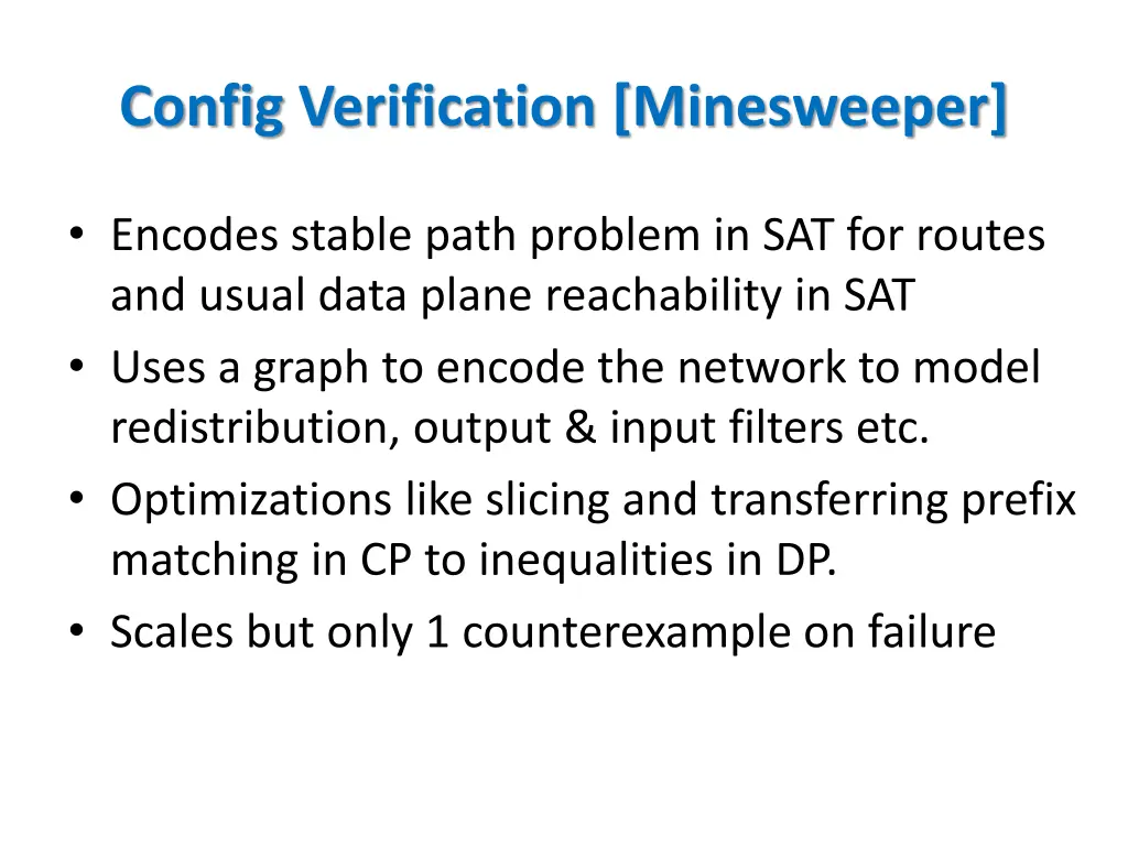 config verification minesweeper