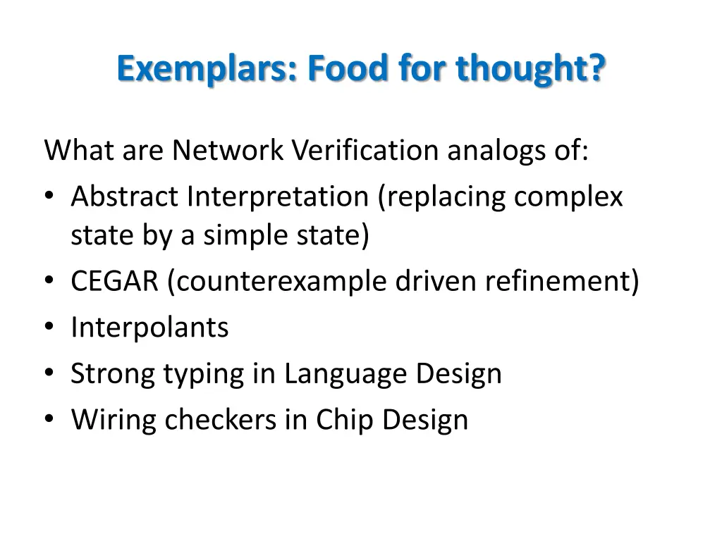 exemplars food for thought