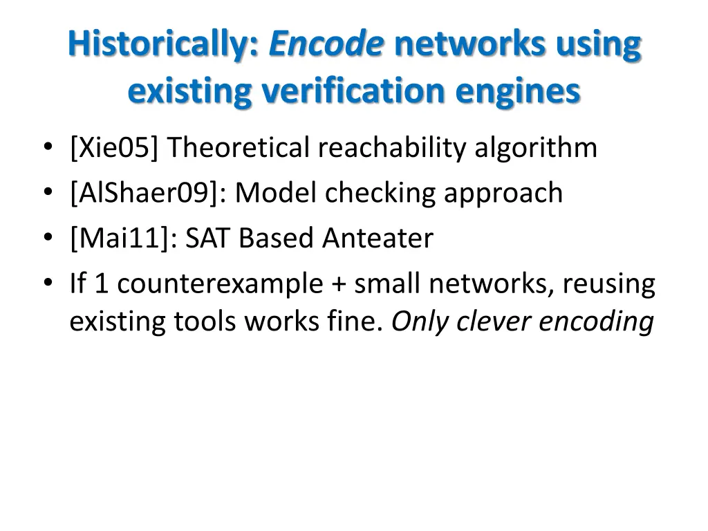 historically encode networks using existing