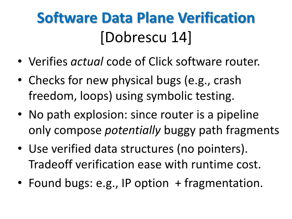 software data plane verification dobrescu 14