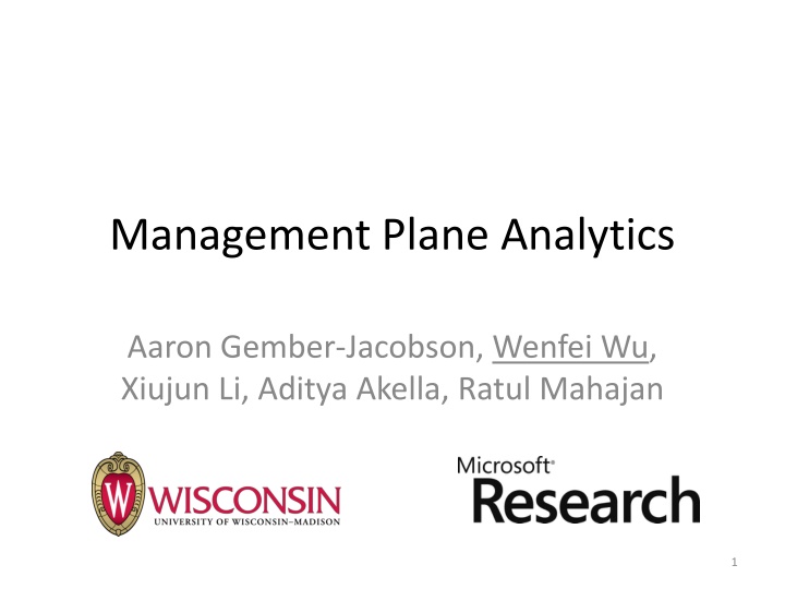 management plane analytics