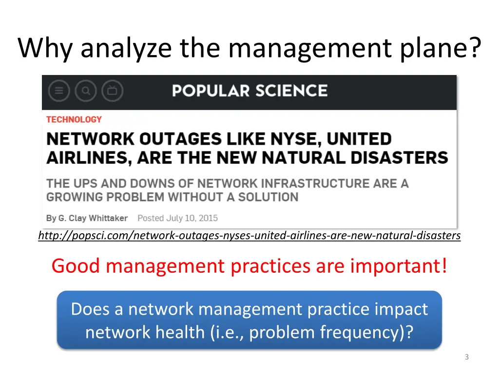 why analyze the management plane