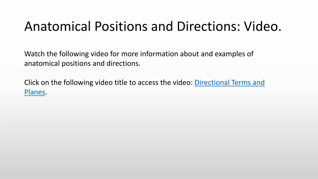 anatomical positions and directions video