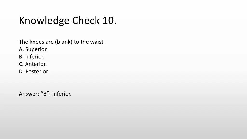 knowledge check 10