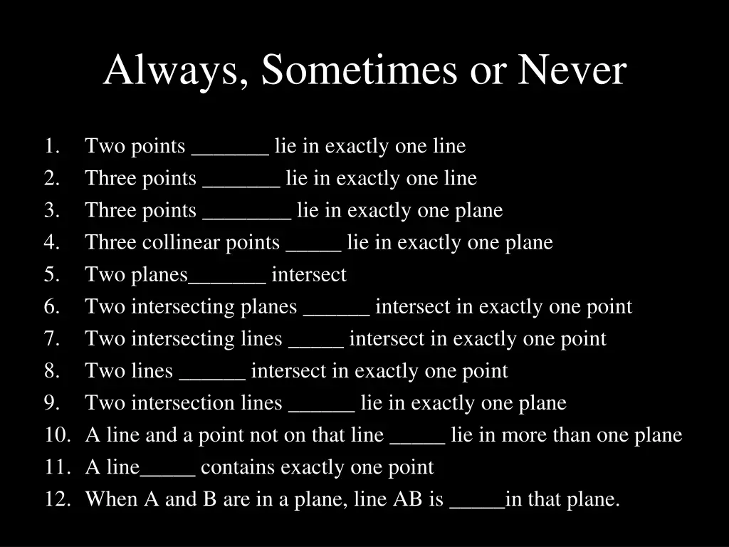 always sometimes or never