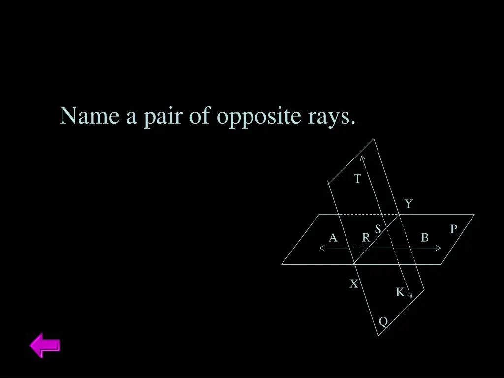 name a pair of opposite rays