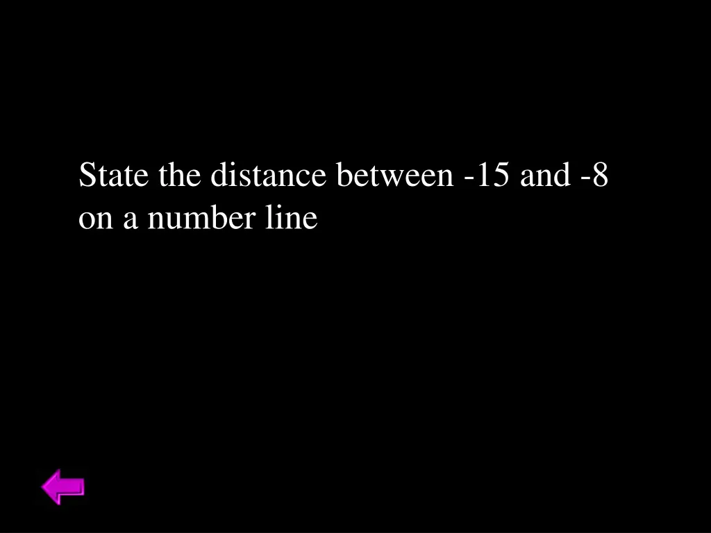 state the distance between 15 and 8 on a number