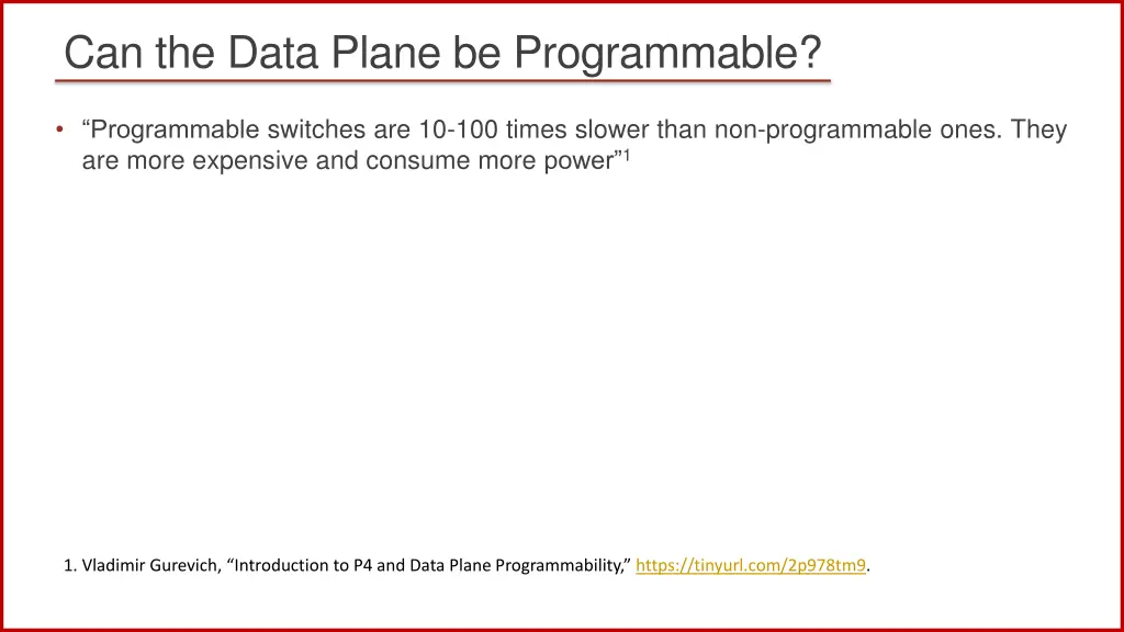 can the data plane be programmable