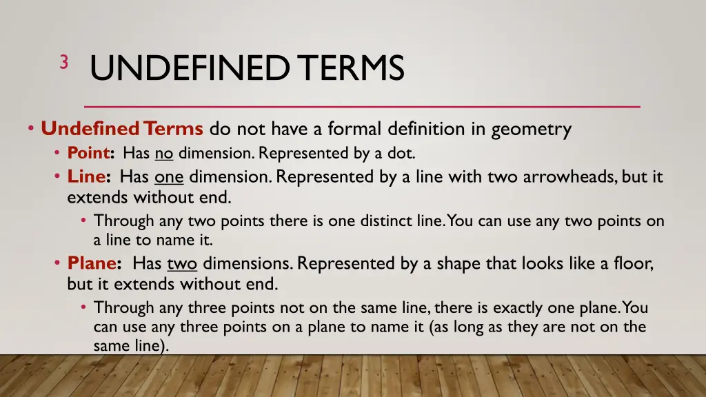 undefined terms