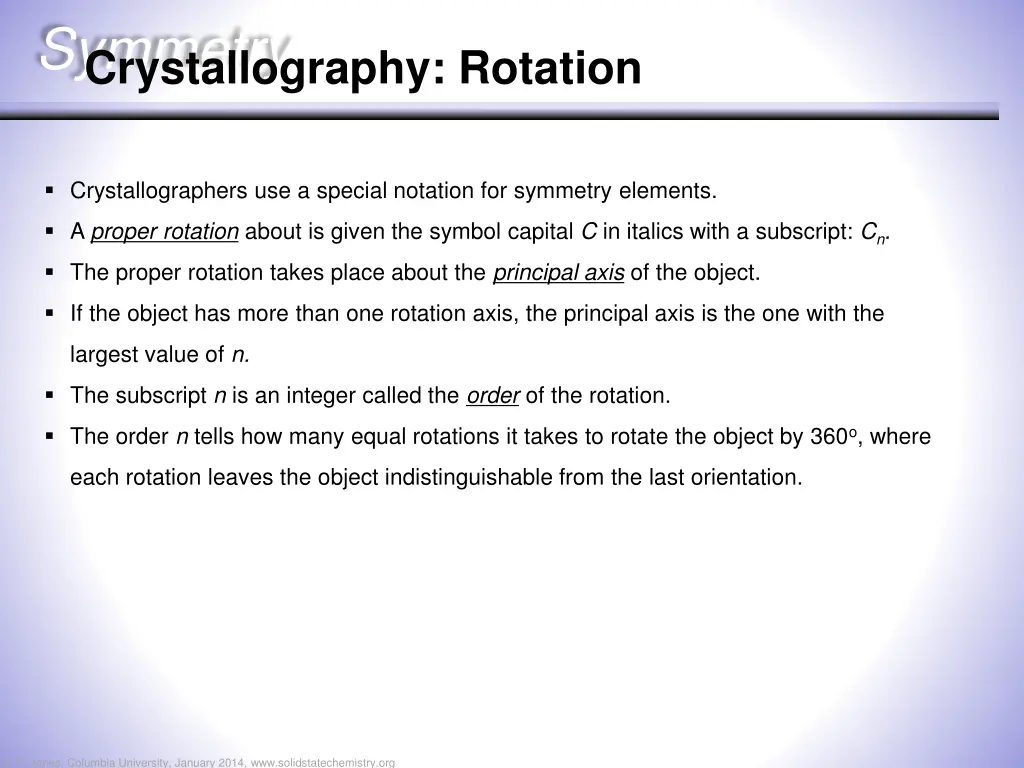 symmetry crystallography rotation