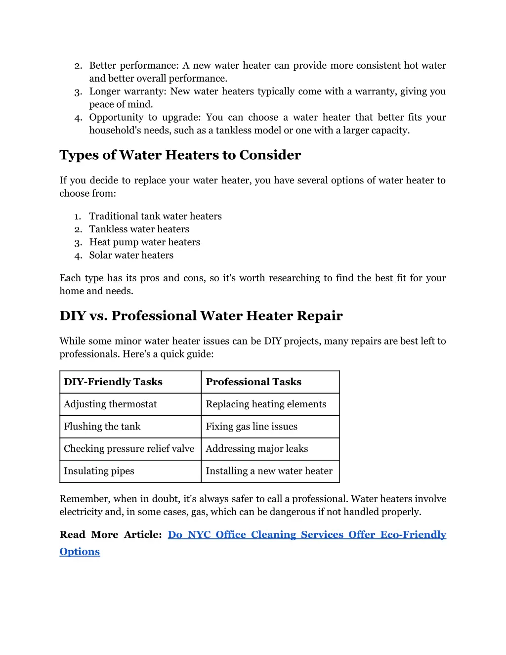 2 better performance a new water heater