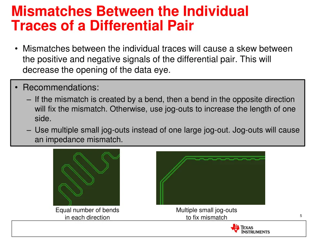 mismatches between the individual traces