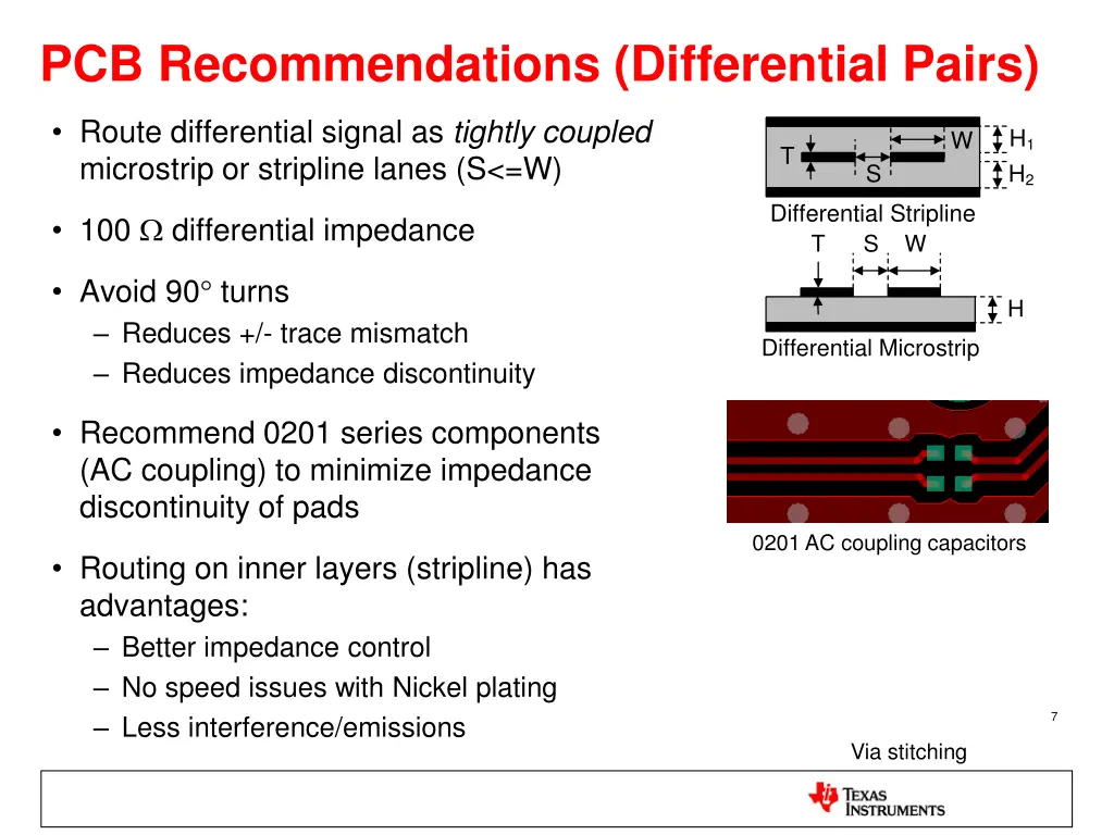 pcb recommendations differential pairs