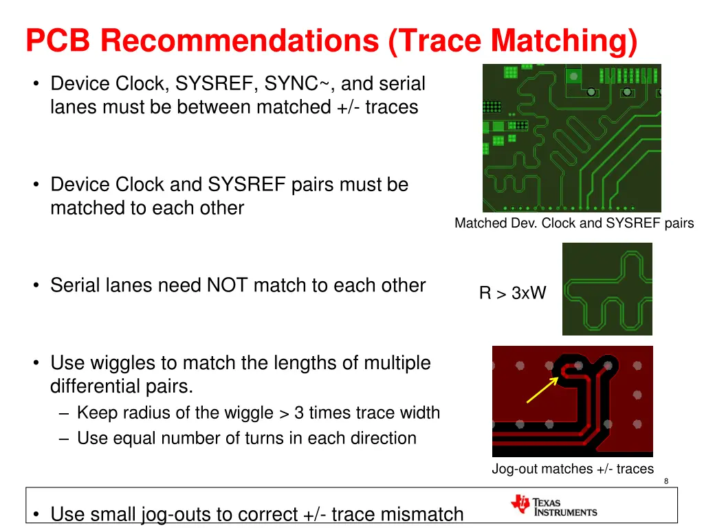 pcb recommendations trace matching