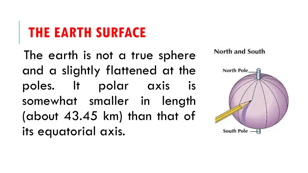 the earth surface the earth is not a true sphere