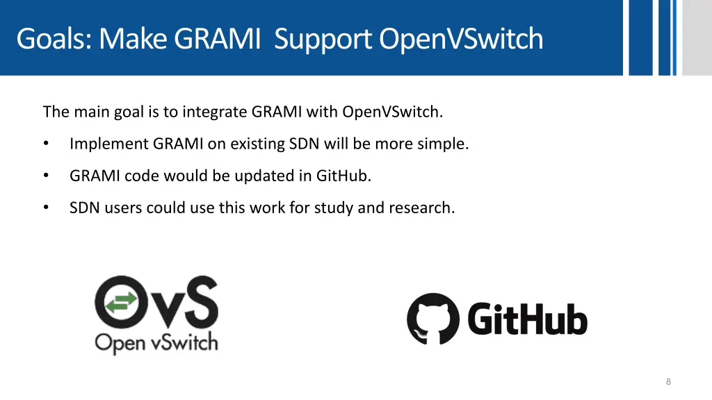 goals make grami support openvswitch