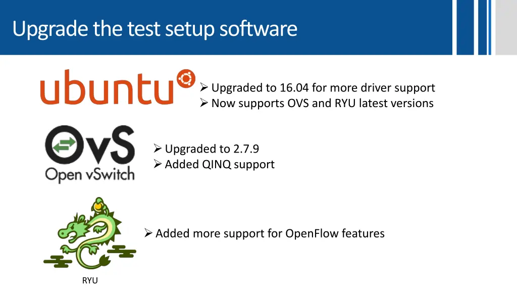 upgrade the test setup software