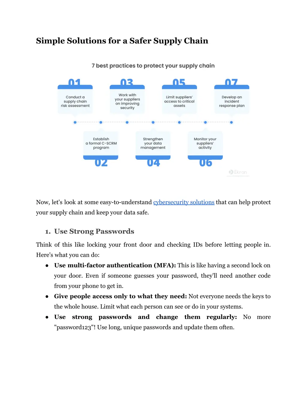 simple solutions for a safer supply chain