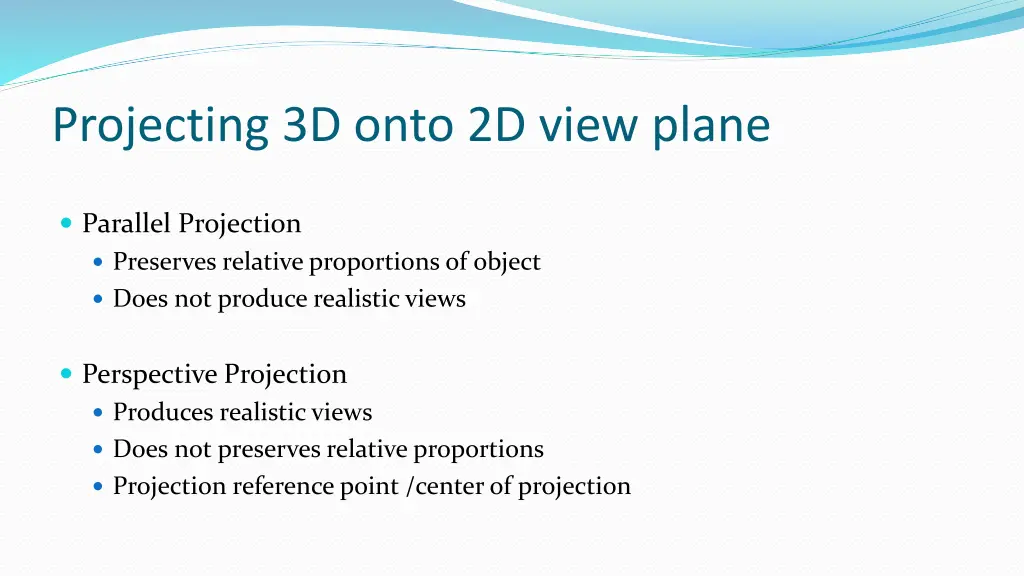 projecting 3d onto 2d view plane