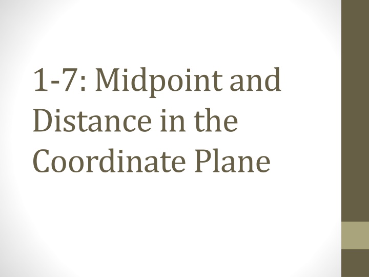 1 7 midpoint and distance in the coordinate plane