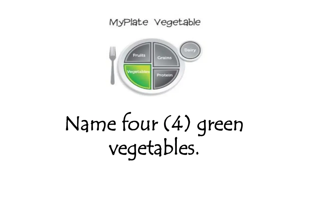 name four 4 green name four 4 green vegetables